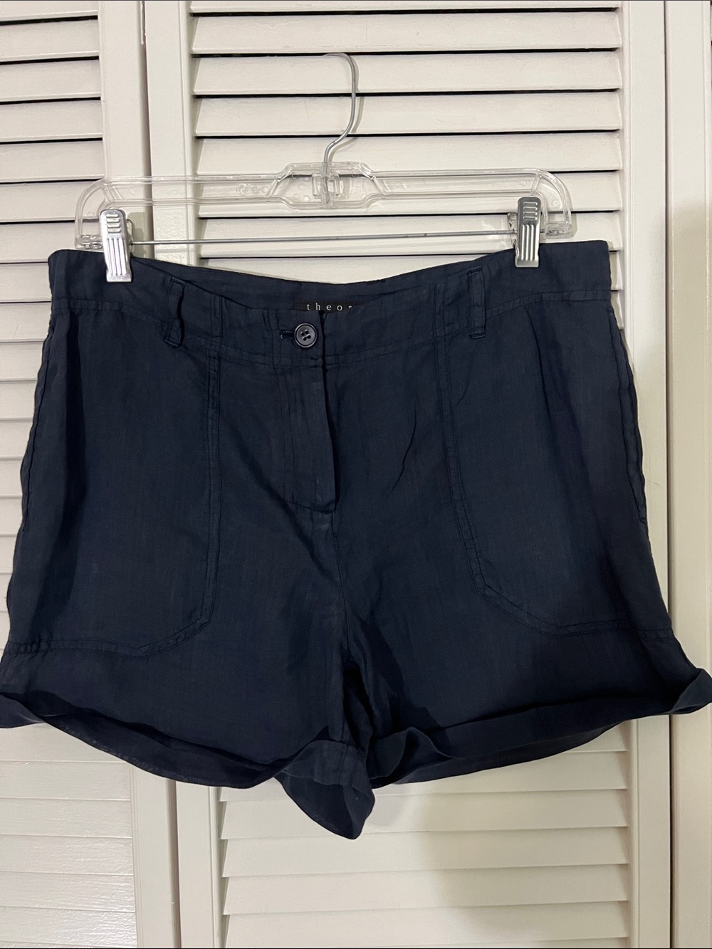 Theory Navy Sheer Shorts!